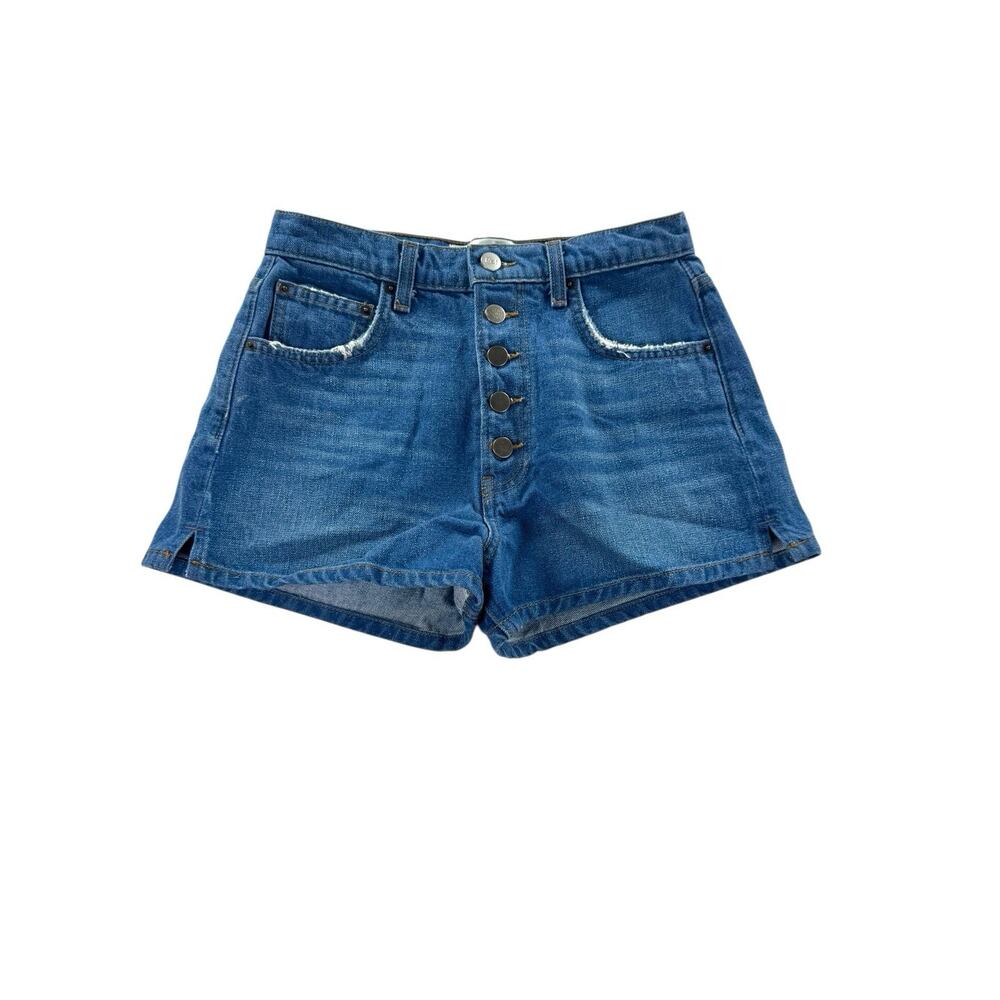 Reformation Charlie Jean Shorts Sz 26 Button Fly High Rise Denim Chesapeake Wash